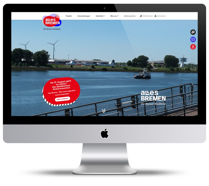 allesBremen Website iMac mit allesBremen Website