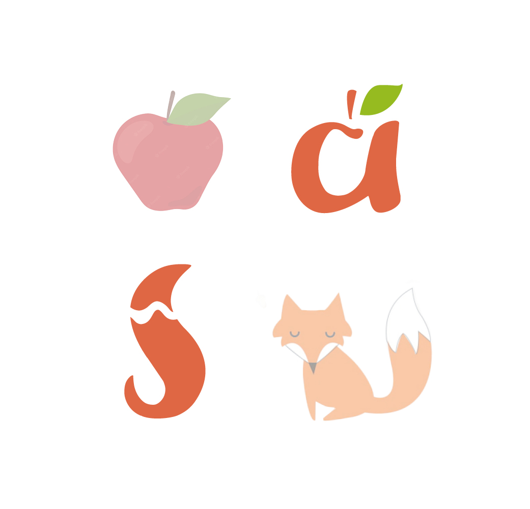 Die zusammensetzung des Apfelfuchs-Logos