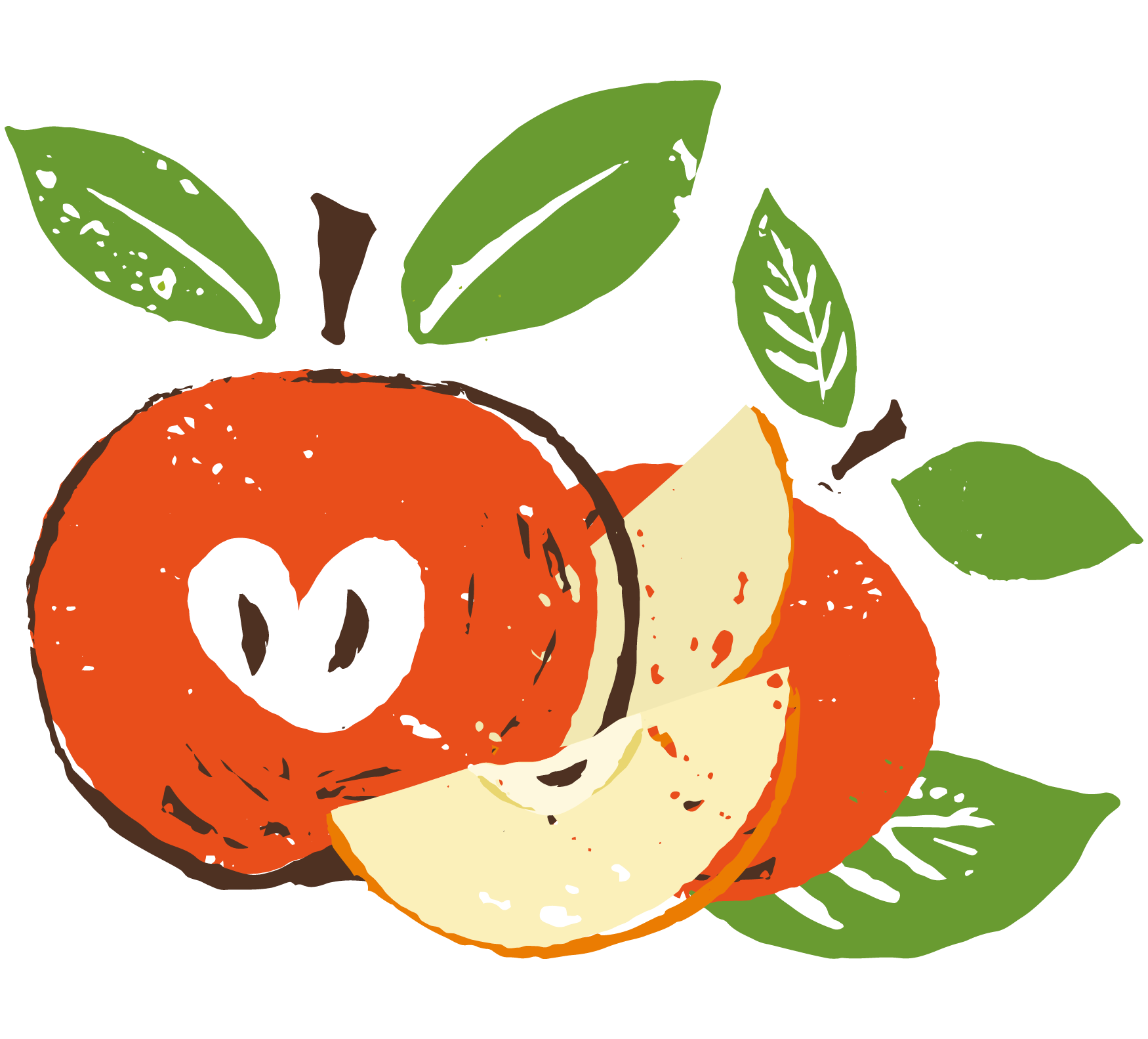Grafik von dem Apfel des Logos vom Obsthof Poppinga
